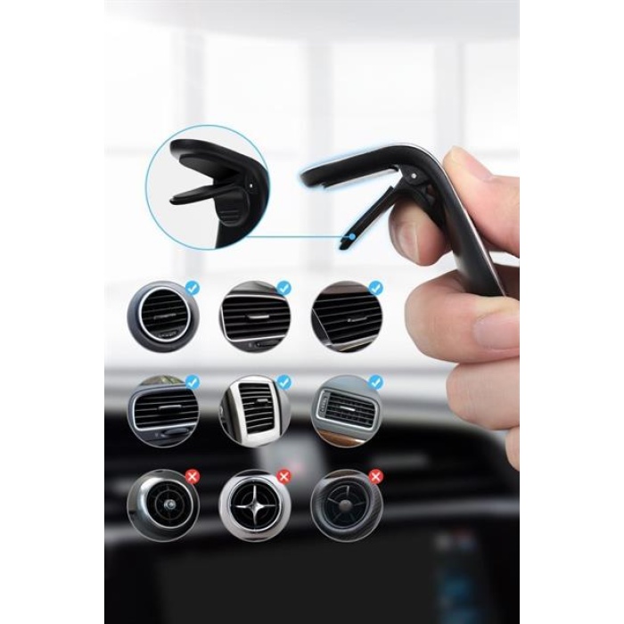 BUFFER ® Havalanndırma Izgarasına Takılabilen Mandallı Mıknatıslı Oto Araç Içi Manyetik Telefon Tutucu