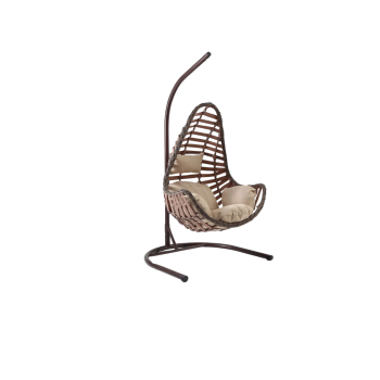 Capri Swing Milas Rattan Bahçe Balkon Salıncağı(Kahve)