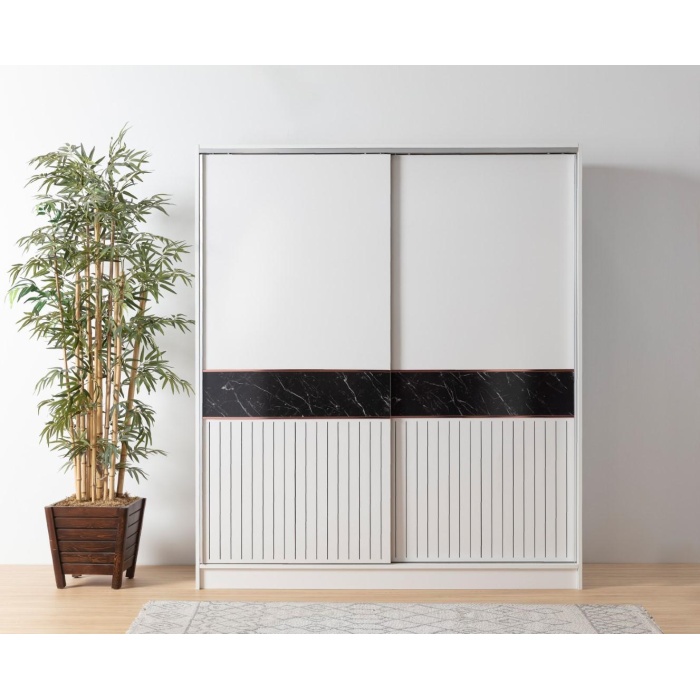 GARDOLABI SÜRGÜLÜ 180 CM ZARİF ( BEYAZ )