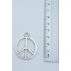 Peace Barış İşareti Gümüş Kaplama Örme Zincir Kolye