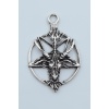 Pentagram Yıldızı Keçi Kafası Gümüş Kaplama Kolye Ucu