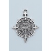 Viking Vegvisir Pusula  Gümüş Kaplama Kolye Ucu