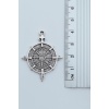Viking Vegvisir Pusula  Gümüş Kaplama Kolye Ucu