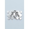 Puzzle - Queen - King - Sevgili Gümüş Kaplama Kolye Ucu