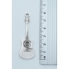 Gitar Gümüş Kaplama Deri İp Kolye