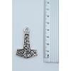 Thor Mjollnir Hammer Gümüş Kaplama Deri İp Kolye