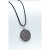 Vegvisir Pusula - Viking Sembol Gümüş Kaplama Deri İp Kolye