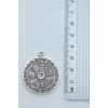 Vegvisir Pusula - Viking Sembol Gümüş Kaplama Deri İp Kolye