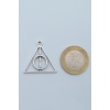 Harry Potter Ölüm Yadigarları Üçgen Gümüş Kaplama Deri İp Kolye