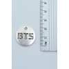 BTS Madalyon Gümüş Kaplama Deri İp Kolye