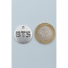 BTS Madalyon Gümüş Kaplama Deri İp Kolye
