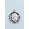 Atatürk Madalyon Gümüş Kaplama Kolye Ucu