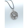 Heartagram Gümüş Kaplama Deri İp Kolye