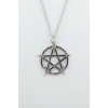Pentagram Yıldızı Gümüş Kaplama Düz Zincir Kolye