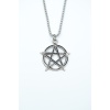 Pentagram Yıldızı Gümüş Kaplama Örme Zincir Kolye