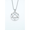 Heartagram Gümüş Kaplama Örme Zincir Kolye