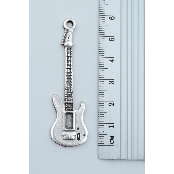 Elektro Gitar Gümüş Kaplama Kolye Ucu