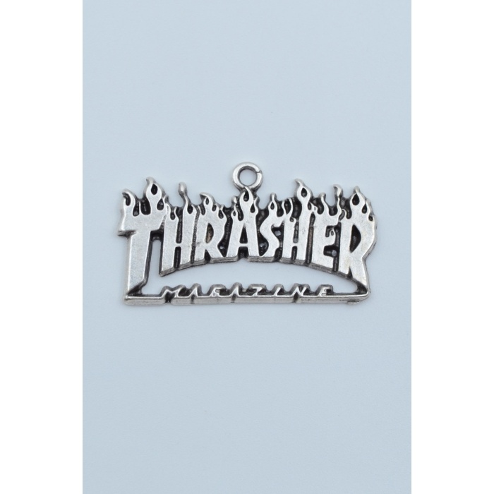 Thrasher Magazine Gümüş Kaplama Kolye Ucu
