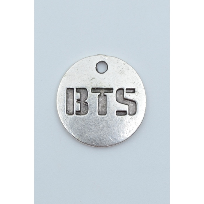 BTS Madalyon Gümüş Kaplama Kolye Ucu