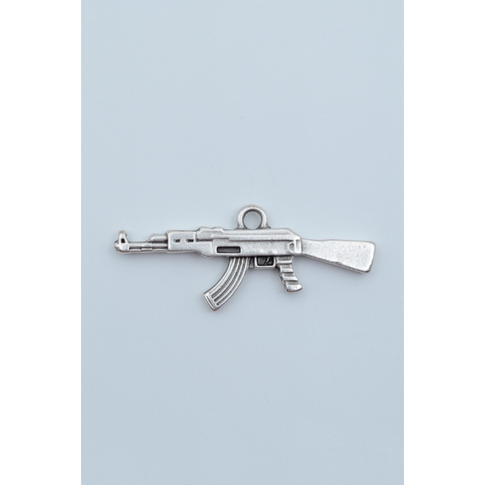 Pubg Keleş Ak-47 Kalaşnikof Gümüş Kaplama Kolye Ucu