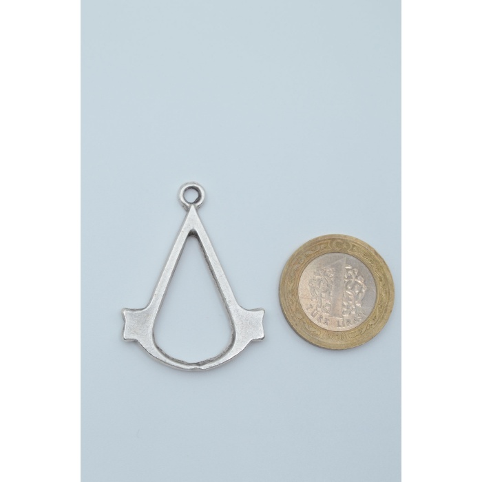 Assassins Creed Gümüş Kaplama Deri İp Kolye