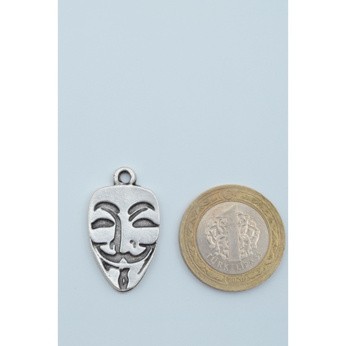 V For Vendetta Gümüş Kaplama Deri İp Kolye