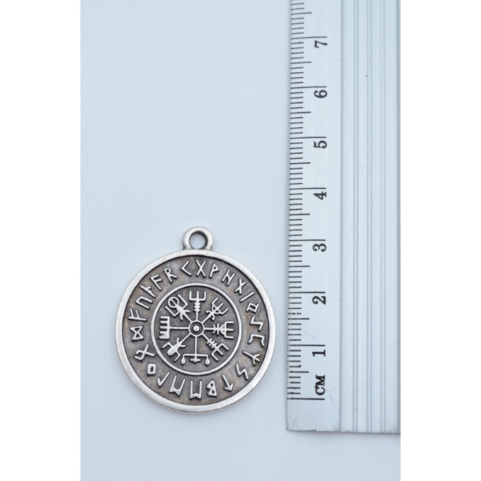 Vegvisir Viking Pusula Kolye Deri İp