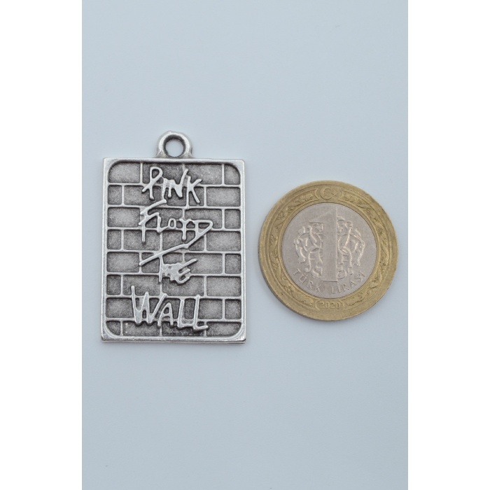 Pink Floyd The Wall Gümüş Kaplama Deri İp Kolye