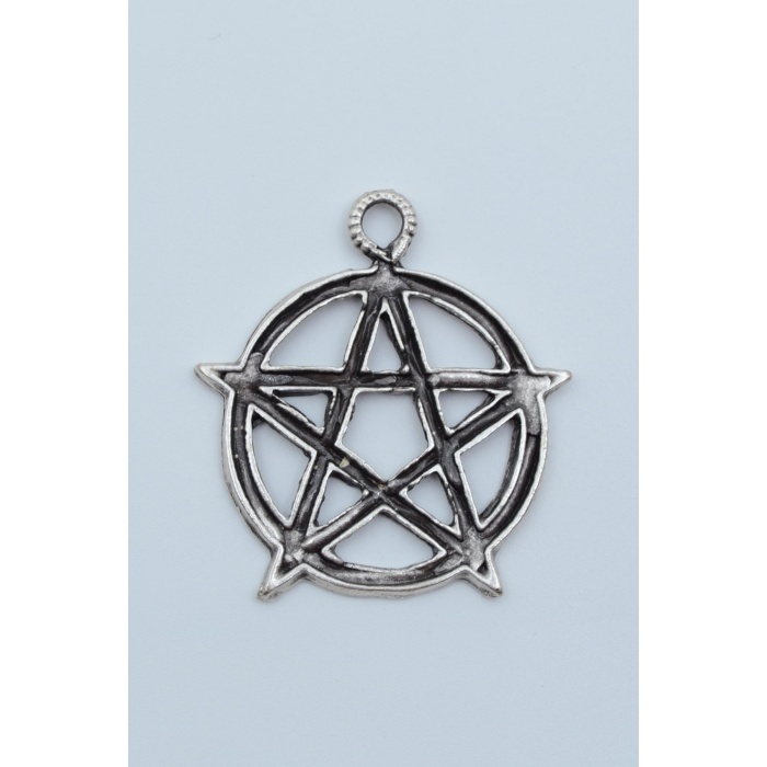Pentagram Yıldızı Gümüş Kaplama Kolye Ucu