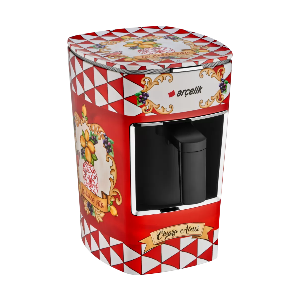 ARÇELİK Chiara Alessi K 3300 CR Capri Red Türk Kahve Makinesi