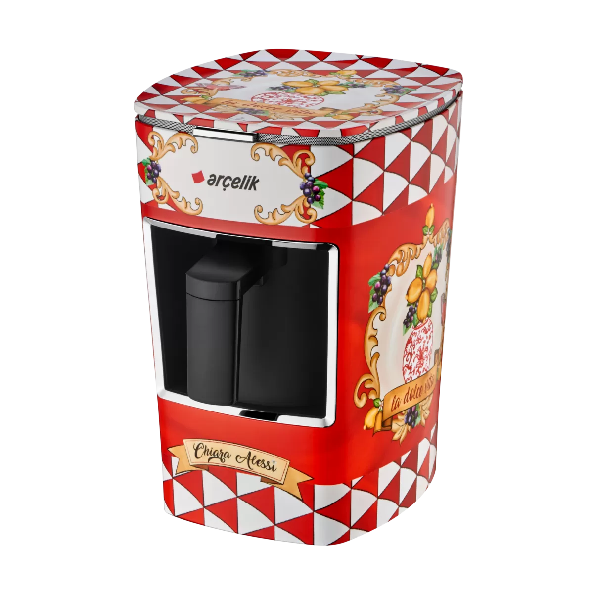 ARÇELİK Chiara Alessi K 3300 CR Capri Red Türk Kahve Makinesi