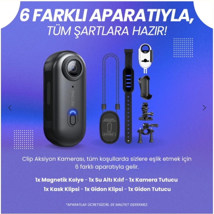 Rexing clip wifi aksiyon kamera