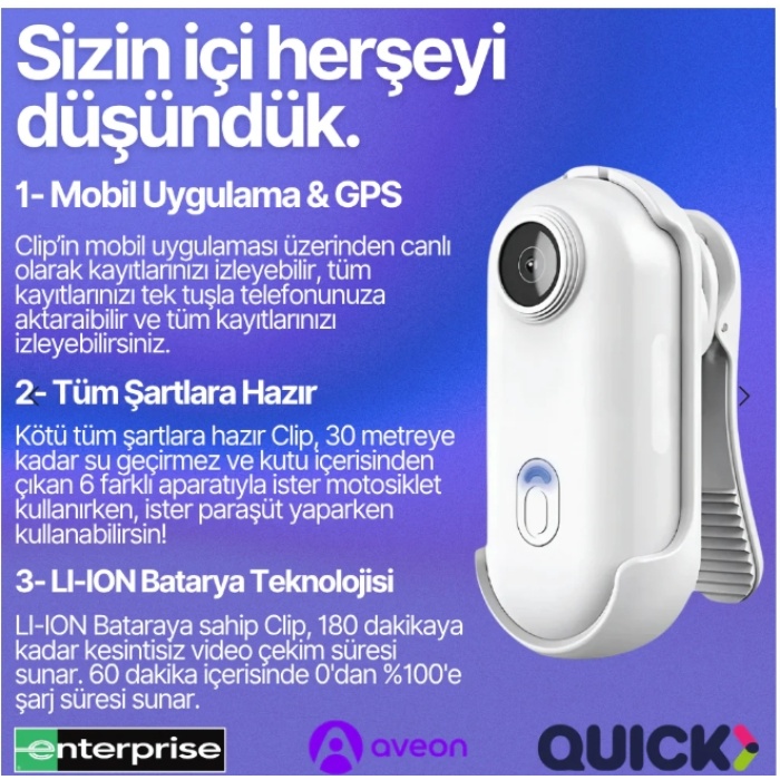 Rexing clip wifi aksiyon kamera