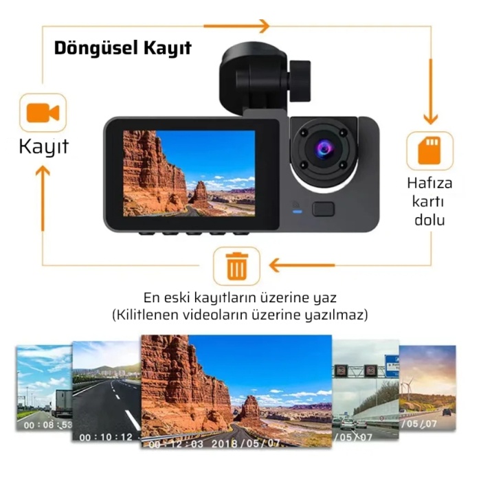 black box s5 araç içi kamera 3 kamerali