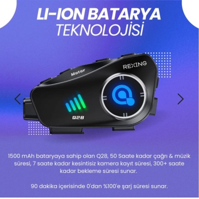 rexıng Q28 kemralı kask interkom