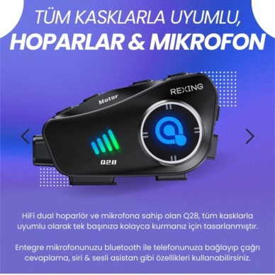 rexıng Q28 kemralı kask interkom