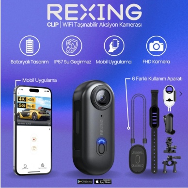 Rexing clip wifi aksiyon kamera