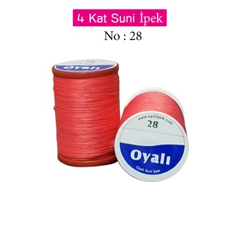 Oyalı 4 Kat Suni İpek İplik İğne Oyası Boncuk İpi Tığ Oyası No:28