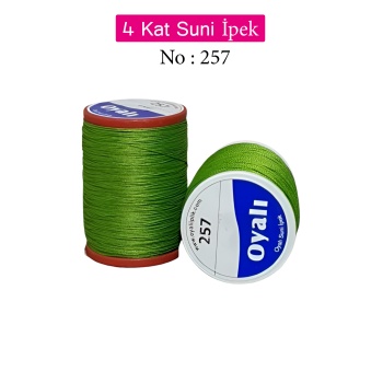 Oyalı 4 Kat Suni İpek İplik İğne Oyası Boncuk İpi Tığ Oyası No:257