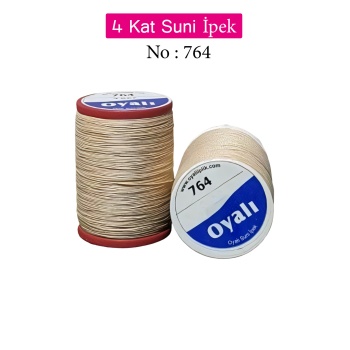 Oyalı 4 Kat Suni İpek İplik İğne Oyası Boncuk İpi Tığ Oyası No:764