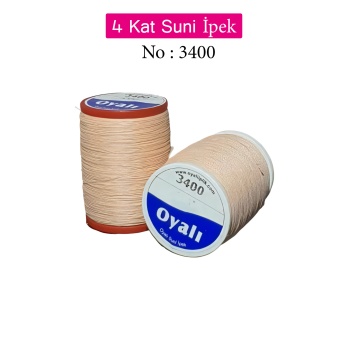 Oyalı 4 Kat Suni İpek İplik İğne Oyası Boncuk İpi Tığ Oyası No:3400