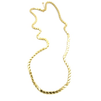 İnce Arpa Zincir Kolye(60 cm) - Altın