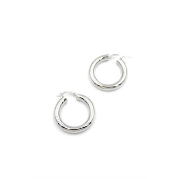 Büyük Boy Halka Küpe - Gümüş