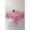 Kareli Saçaklı Kırmızı Masa/piknik/sofra Örtüsü 165x170 Cm