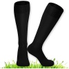 Siyah Erkek Futbol Çorabı Nefes Alabilen Ter Emici Spor Antrenman Yürüyüş Koşu Tozluk Çorap 43 cm
