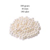 100 gram 10mm Krem Renk Plastik İnci Boncuk Çanta ve Takı Yapım Boncuğu (~190 adet)
