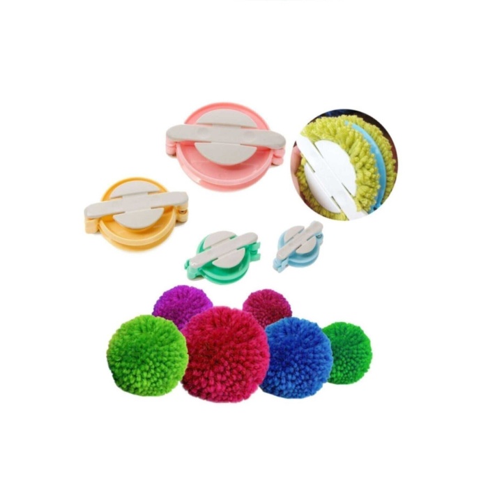 Ponpon Makinası 4lü Set Ponponmatik 4 Farklı Boy