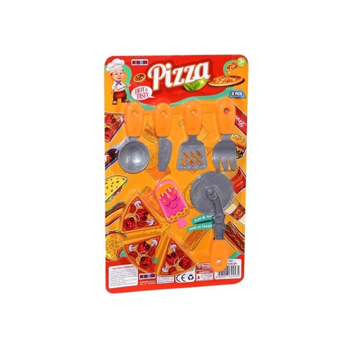 Küçük Pizza Oyuncak Seti 40x25 cm 9 parça