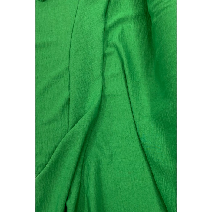Keten Kumaş - Organik Kumaş - Perde Kumaşı - Ince Keten - Kıyafet Için Kumaş Örtü Çimen Yeşili 41