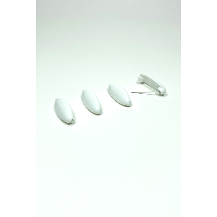 4 Adet Plastik Çengelli Eşarp Ve Şal İğnesi Beyaz 4 cm